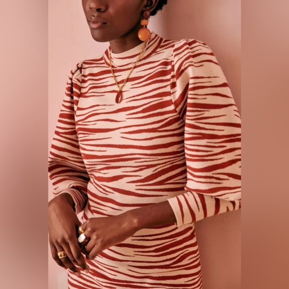 NWT Sezane Beth sweater dress zebra XS - Picture 2 of 10